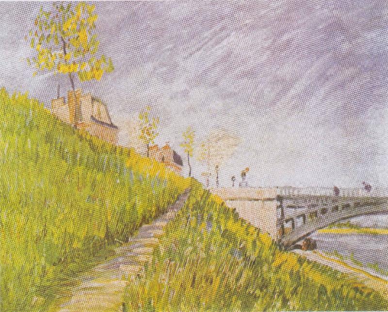 Seine shore at the Pont de Clichy, Vincent Van Gogh